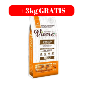 Vivere Maxi Adult Buffalo 12kg 12+3kg Monobiałkowa z Bawołem dla dużych ras