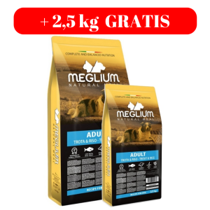 Meglium Dog Adult Trout & Rice 14kg +2,5kg GRATIS