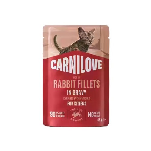 Carnilove Cat Rabbit Kitten - królik w sosie saszetka 85g.jpg