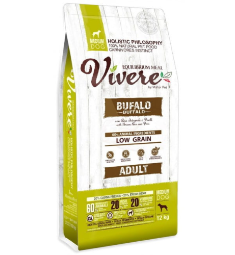 Vivere Dog Medium Adult Buffalo 3kg Karma Monobiałkowa z Bawołem