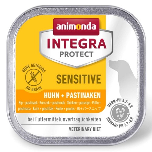 Animonda Integra Protect Sensitive dla psa kurczak + pasternak tacka 150g