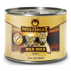 Wolfsblut Dog Wild Duck Puppy - kaczka i dynia puszka 200g