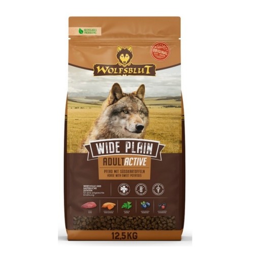 Wolfsblut Dog Wide Plain Adult Active - konina i bataty 12,5kg