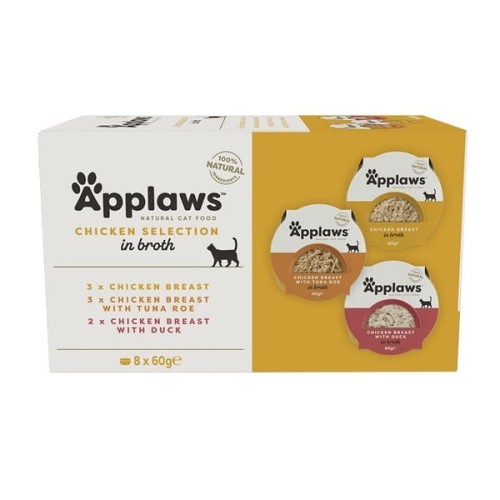 Applaws miseczki dla kota Chicken Selection Multi Pack 8x60g