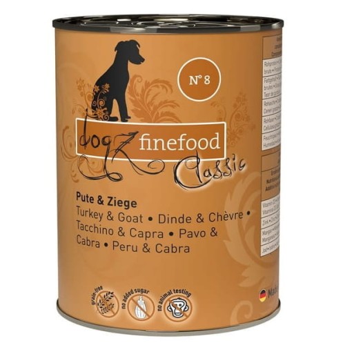 Dogz Finefood Classic N.08 Indyk i koza puszka 400g.jpg