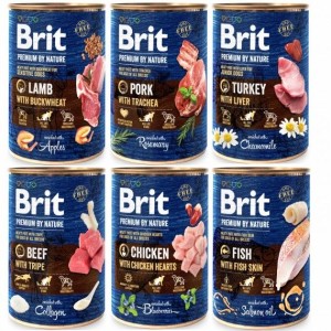 Brit Premium By Nature puszka 400g - różne smaki