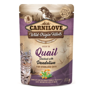 Carnilove Cat Sterilised - przepiórka i mniszek saszetka 85g