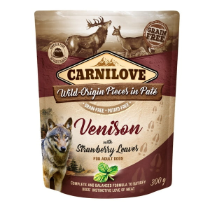 Carnilove Dog - dziczyzna i liście truskawki saszetka 300g