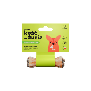 Kość do żucia MINI z insektami, siemieniem lnianym, jeżyną i babką płesznik 10cm