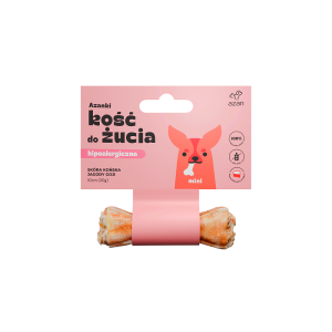 Kość do żucia MINI ze skóry końskiej z jagodami goji 10cm