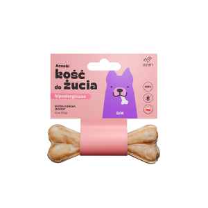 Kość do żucia S/M ze skóry końskiej z jagodami 12cm