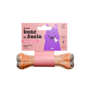 Kość do żucia M/L ze skóry końskiej z jagodami 17cm