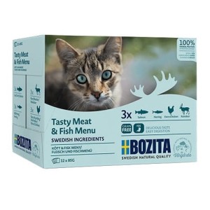 Bozita Cat Multibox z mięsem i rybą w sosie saszetki 12x85g